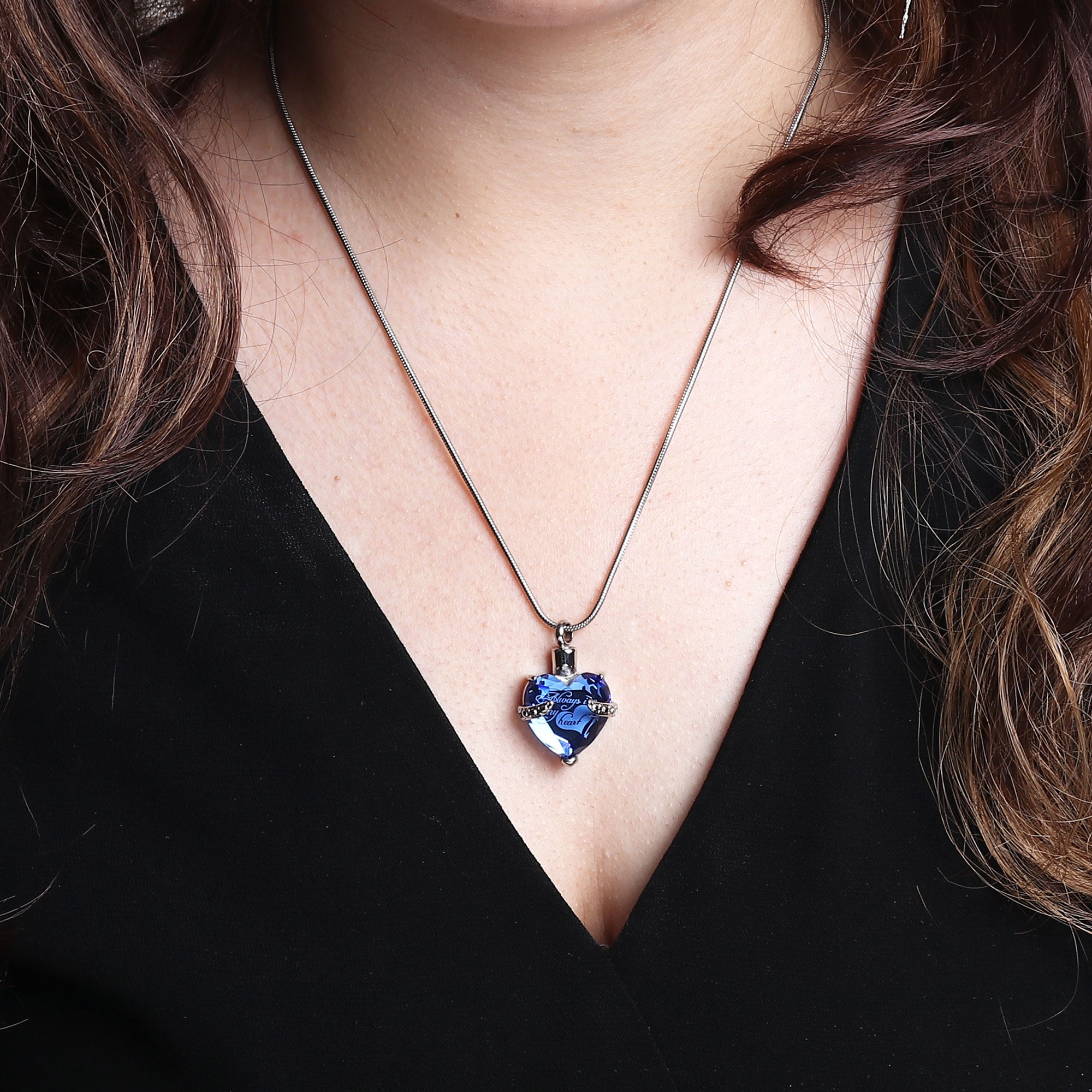 Classic Round Cut Blue Tennis Necklace For Women丨Italojewelry
