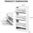 thumbnail image 2 of Lecut Wood Shoe Cabinet with Louvered Door Shoe Rack with 3 Flip Doors and 3 Adjustable Shelf Entryway bathroom hallway White, 2 of 8