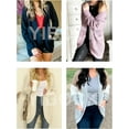 thumbnail image 4 of HAHDAXIA Womens Long Sleeve Open Front Waffle Chunky Knit Cardigan Sweater Outwear with Pockets, 4 of 6