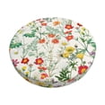 thumbnail image 1 of Balery Spring floral Fundas de asiento para taburete de bar redondo de tela de terciopelo ajustables que protegen de arañazos y manchas para sillas de 14 a 17 pulgadas.-14 inch, 1 of 7