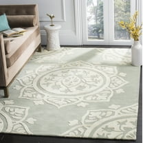SAFAVIEH Bella Gabriel Medallion Geometric Wool Area Rug, Grey/Ivory, 6' x 9'