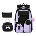 thumbnail image 6 of Weebloom Bow School Backpack With Lunch Box Pencil Case For Kids Girls Cute 3Pcs School Bags Set Three Piece Daypack Large Bookbag Elementary Middle High School Black, 6 of 6