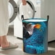 thumbnail image 5 of Fotbe Modern Style Blue Parrot Cesto de Ropa con Asas, Cesto Impermeable de Gran Capacidad, Bolsa de Lavado para Dormitorio, Cesto de Ropa con Ruedas y Asas-Medium, 5 of 6