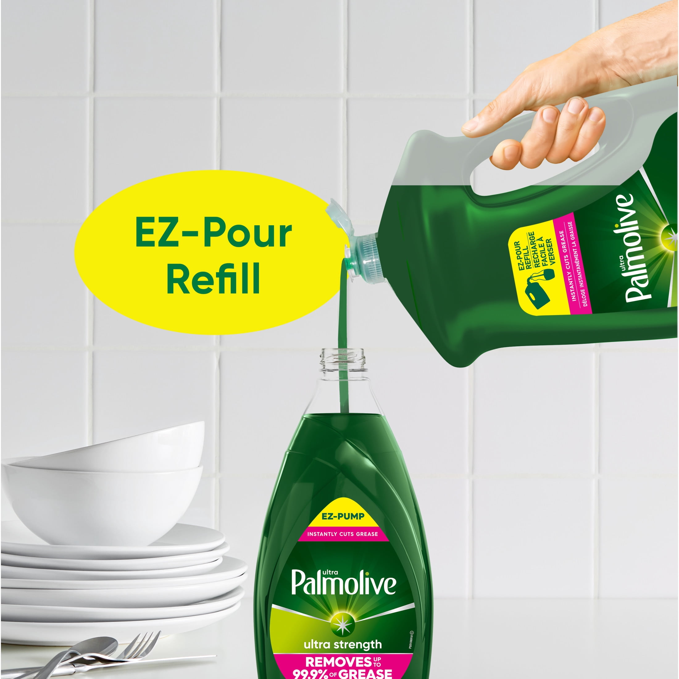 (4 pack) Palmolive Ultra Strength Liquid Dish Soap, Grease Cutting, 28 fl oz EZ-Pump, EZ-Clean Bottle