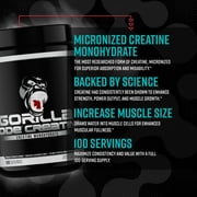 Gorilla Mode Creatine Monohydrate Micronized Powder, 100 Servings