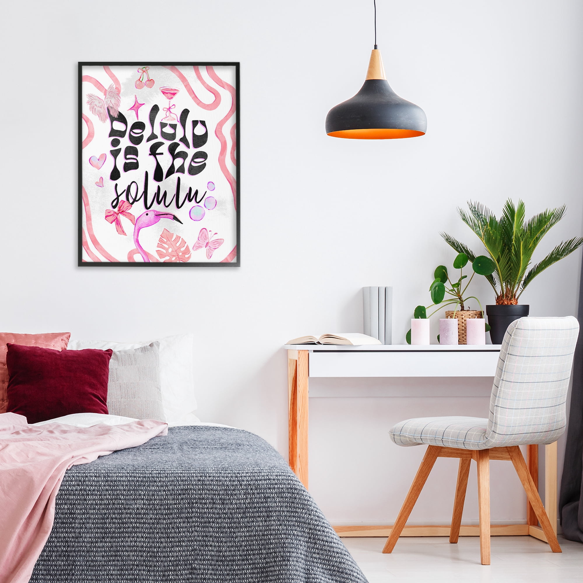 Stupell Industries Delulu Is The Solulu Black Framed Giclee Art, design by Ziwei Li