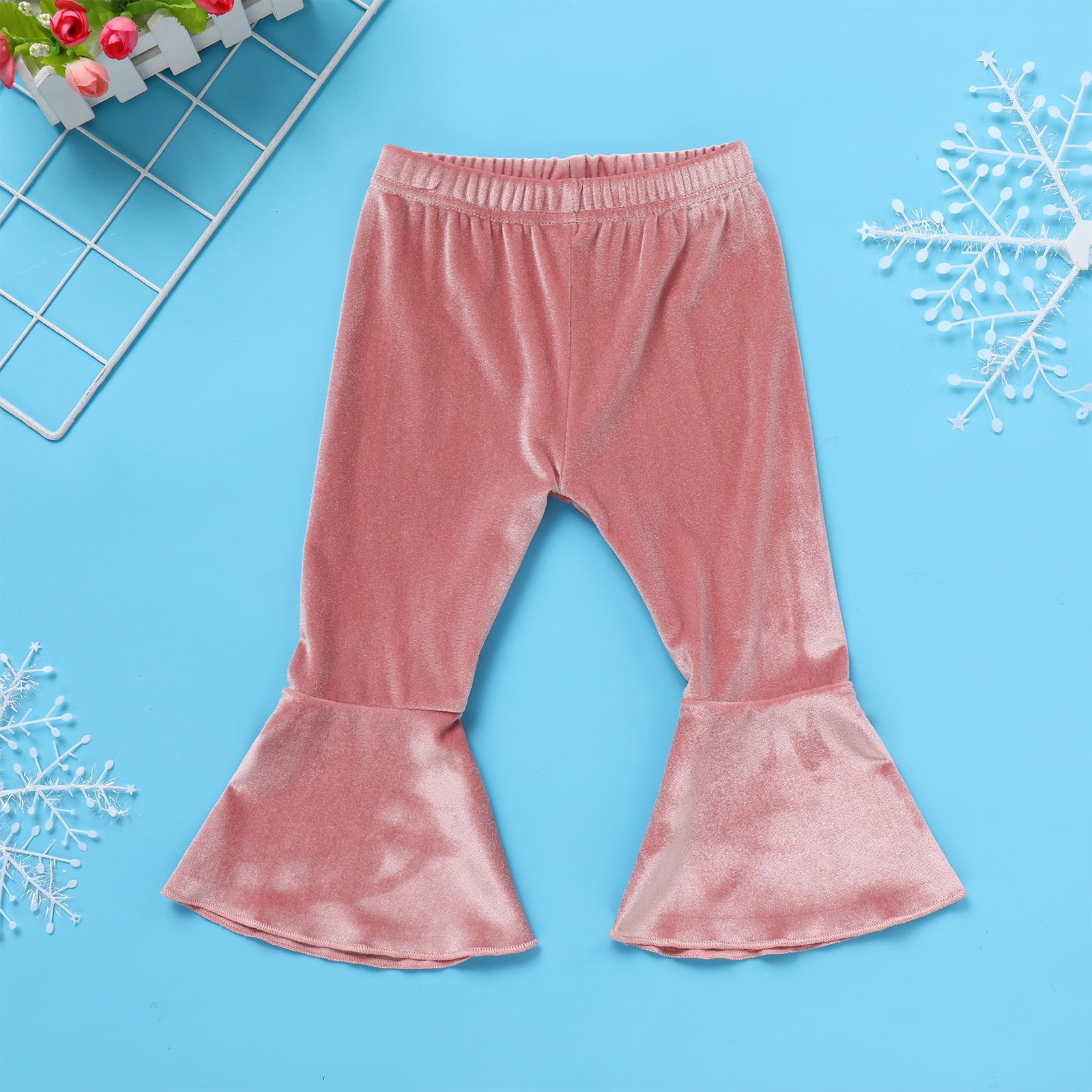 IDOPIP Baby Girls 1st Birthday Outfit Winter Snowflake One Romper+ Velvet Bell Bottoms Cake Smash Outfits