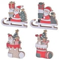 thumbnail image 4 of Collectible Figurines Wooden Santa Sleigh, 5x5.4 Inch Christmas Socks Sleigh Ornament Desktop Decor Unique Holiday Gift Display, 4 of 4