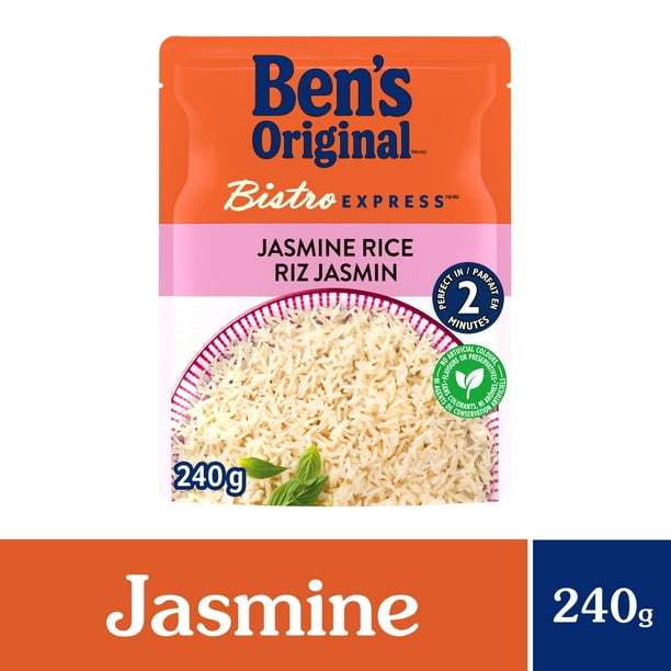 BEN'S ORIGINAL BISTRO EXPRESS riz au jasmin, riz à grains longs d'accompagnement, sachet de 240 g La perfection à tout coupMC