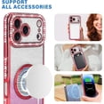 thumbnail image 2 of Compatible with iPhone 17 Pro Max Magnetic Glitter Case Compatible with Magsafe Luxury Bling Rhinestone Case with Logo View Plating Sparkle Diamond Camera Lens Protection for Women Girls, 2 of 6