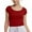 Red, variant on Liyamei Crop Tops For Girls Short Sleeve Shirt Girls Summer Tops Square Neck Slim Fit Tops Basic Tee Girls Crop Tops Size L/150