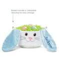 thumbnail image 5 of Personalized Planet Floppy Ear Boy Bunny Liner with Custom Name Embroidered in Blue Thread on White Woven Spring Easter Basket with Collapsible Handle for Egg Hunt or Book Toy Storage, 5 of 5