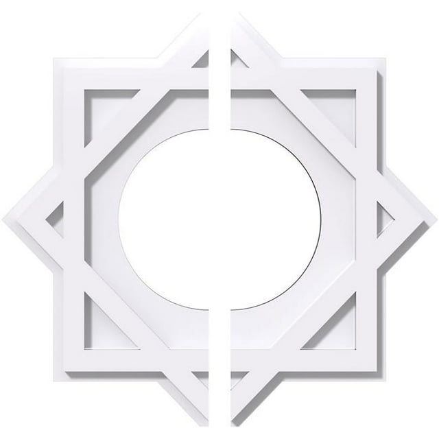 Ekena Millwork CMP14AL2-06000 14 Pouces OD x 6 Pouces ID Carré Axel Architectural Grade Médaillon de Plafond Contemporain PVC - 2 Pièces