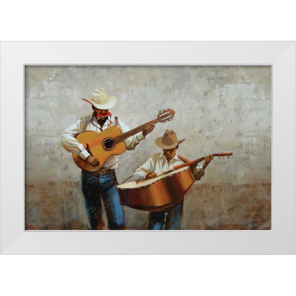 Lynch Brent 14x11 White Modern Wood Framed Museum Art Print Titled - Street Music