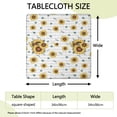 thumbnail image 2 of White Sunflower Letter Pattern Square Fitted Tablecloth with Elastic Edge,Square Table Cover,Washable Elastic Table Cover for Home Kitchen Party Decor 34"x34", 2 of 6