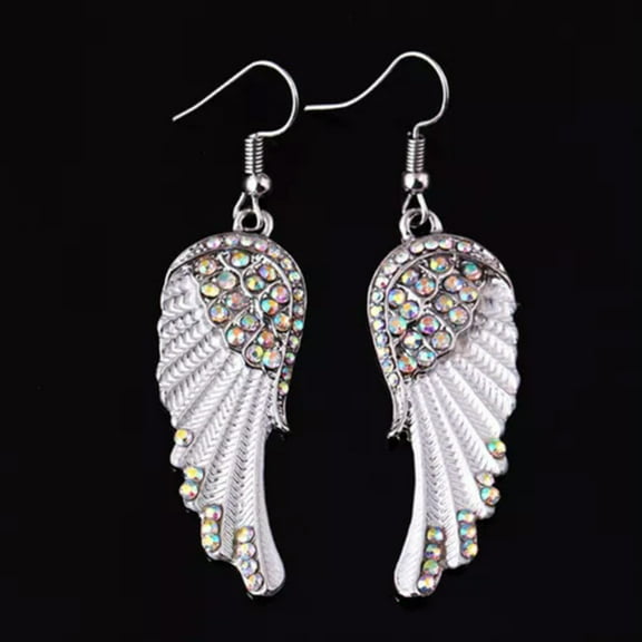 Angel Wing Dangle Earrings Crystal Rhinestone Fashion Bridal Party Jewelry New