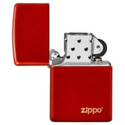 Zippo Metallic Red Matte Zippo Logo Pocket Lighter