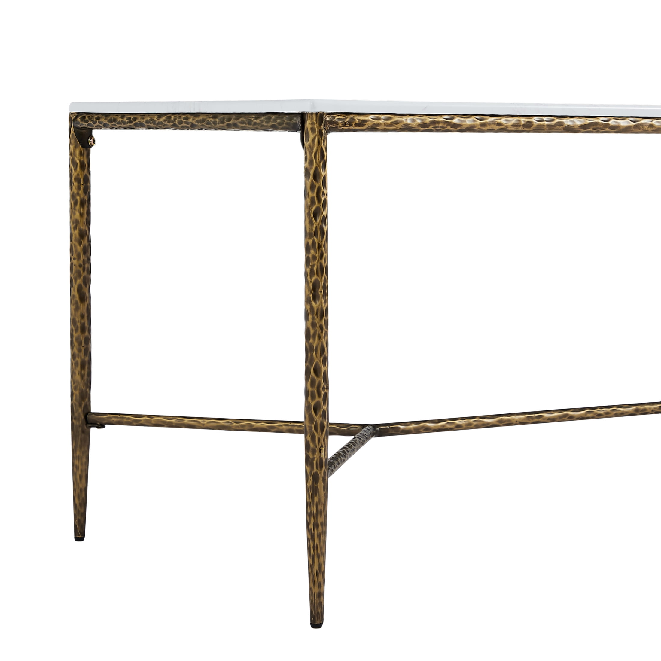 Christopher Knight Home Modern Dining Set for 6, Marble Top Table with Armless Chairs, Metal Legs, Forged Brass