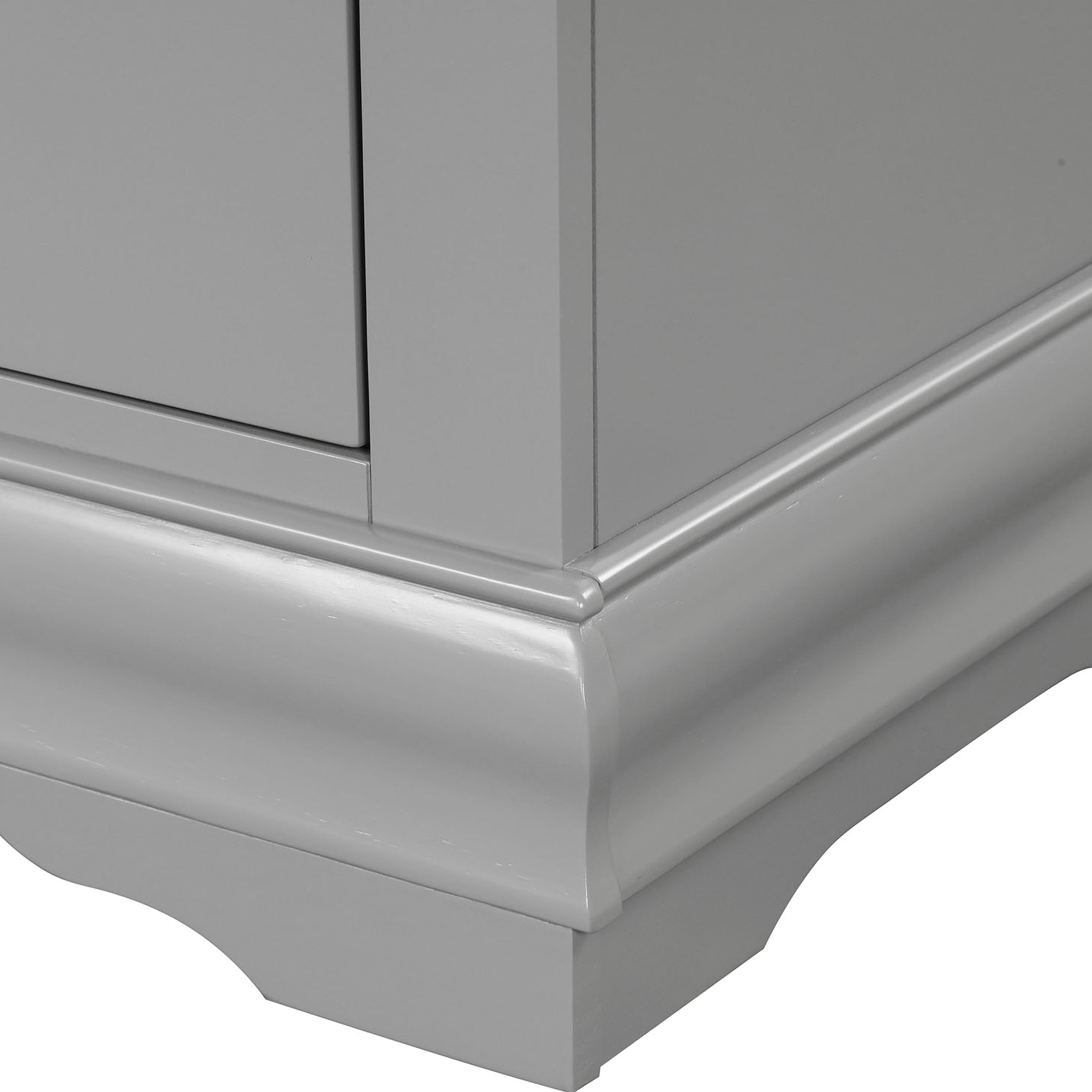 Furniture of America Vrai Modern 6-Drawer Dresser with Mirror, Gray