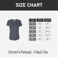 thumbnail image 2 of BELLA+CANVAS Relaxed Fit Heather CVC Tee for Women, Short Sleeve V-Neck T-Shirt, Heather Navy, XL, 2 of 5
