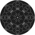 thumbnail image 1 of Ahgly Company Indoor Round Patterned Night Black Area Rugs, 3' Round, 1 of 6