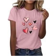 thumbnail image 1 of Camiseta de Manga Corta de Cuello Redondo con Patrones de Corazón de Moda de Primavera de las Mujeres Vintage Clásico Top de Humor para Diario, Fiesta, Primavera Y Verano, 1 of 5