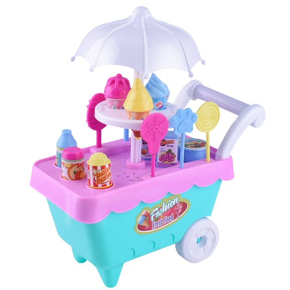 FELTECHELECTR 1 juego de carrito de helado de simulación para niños, mini coche de juguete con luz y música, el mejor regalo para niños y niñas (color aleatorio).