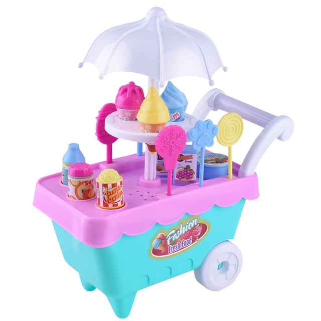 FELTECHELECTR 1 juego de carrito de helado de simulación para niños, mini coche de juguete con luz y música, el mejor regalo para niños y niñas (color aleatorio).