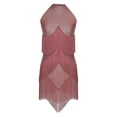 thumbnail image 3 of iefiel Robe de Danse Latine à Franges pour Femme Cha Cha Tango Salsa Samba Rumba Robe de Danse Rose Poudré m, 3 of 4