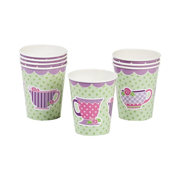 Tea Party 9Oz Cups - Party Supplies - 8 Pieces