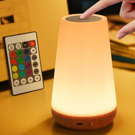 Auxmir Baby Night Light, Dimmable Touch Lamp for Nursery, Portable Rechargeable Bedside Table Lamp for Bedroom, 13 RGB Colors 5 Brightness, Night Lamp for Kids Room Living Room Bathroom Hallways C27