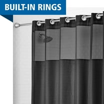 Mainstays Easy Hang Gemma Fabric Shower Curtain with Built-in Rings, 70" x 74", Black