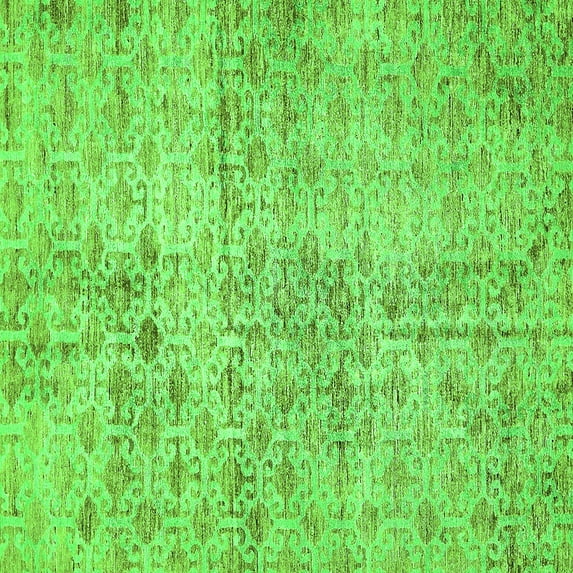 Ahgly Company Indoor Square Abstract Green Modern Area Rugs, 3' Square