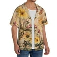thumbnail image 2 of Fotbe Vintage Floral Butterfly Collage Camisa Estampada de Manga Corta para Hombre, Casual de Verano, Estilo Playero, Sin Arrugas-Small, 2 of 5