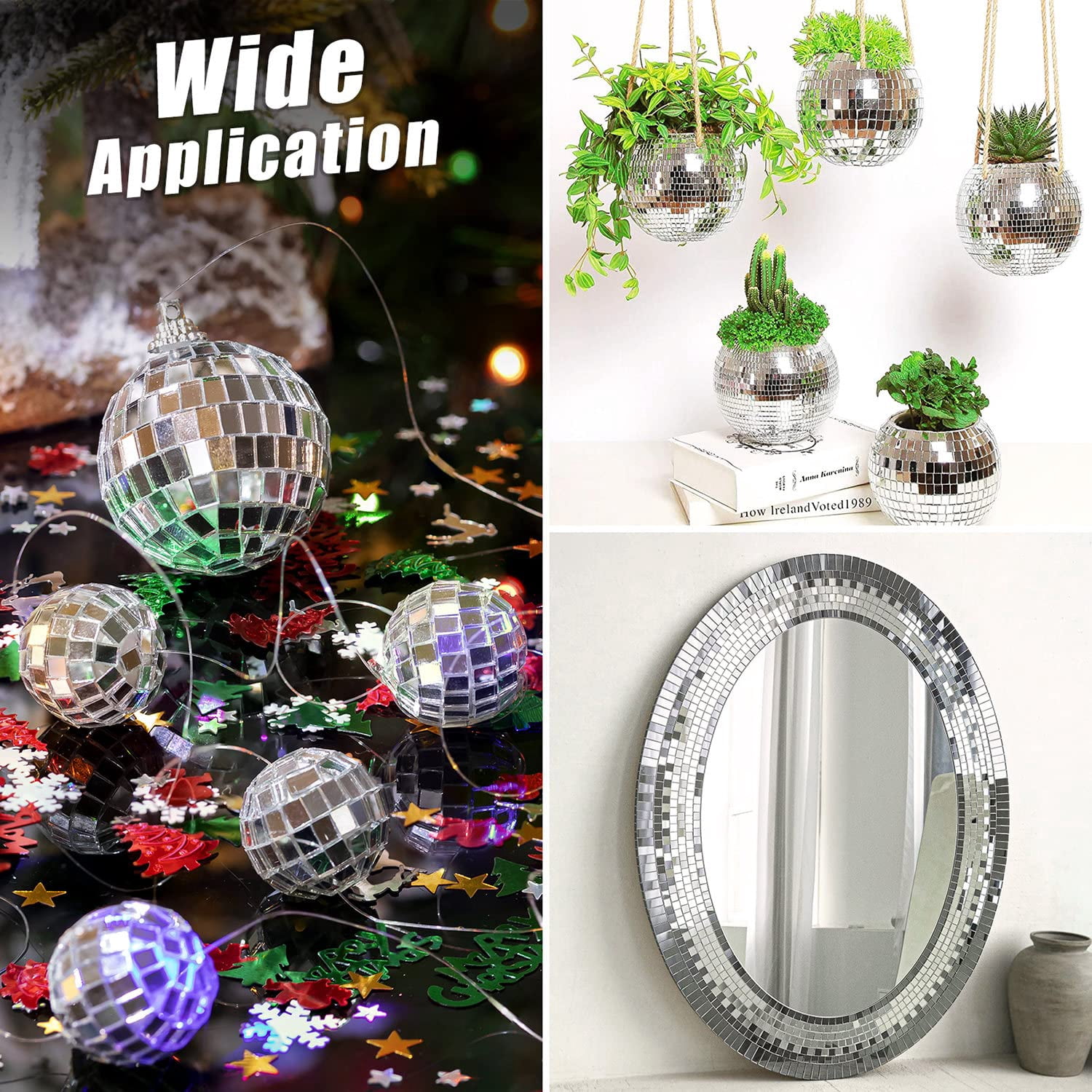 Mirror Mosaic Tiles – 5 x 5 mm Self-Adhesive Disco Tiles, Square Mirror Disco Tiles, 4D Disco Ball Stickers for DIY Crafts and Party Decorations, Available in 5400, 7200, or 10800 Pieces