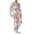 thumbnail image 2 of Yiaed Floral Ditsy Print Men’s Pajamas Set - Long Sleeve Button Down Sleep Shirt and Pajama Bottoms Sleepwear Set Mens Pjs Sets Men's Pajama Bottoms-Small, 2 of 7