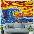 thumbnail image 4 of Chilfamy  Sunset Surfer Ocean Wave Surf Tapestry Wall Hanging  50x40inch, 4 of 6
