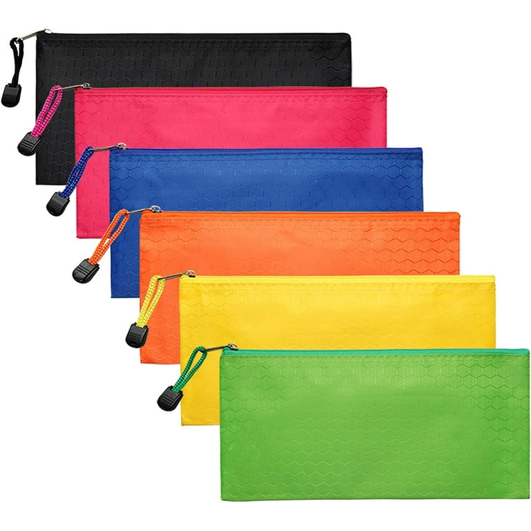 LABUK Pencil Pouch 6 Pack Pencil Bags Small Zipper Pouches Bulk Waterproof Pencil Case for School Office Supplies Travel Cosmetics Accessories Station