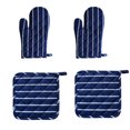thumbnail image 6 of TAILTOSS 1 Pair Heat Resistant Gloves Dark Blue Cotton Linen For Cooking Baking BBQ 11.8x7.1in, 6 of 8