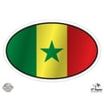 thumbnail image 1 of Senegal Flag Oval - 3" Vinyl Sticker - For Car Laptop I-Pad Phone Helmet Hard Hat - Waterproof Decal, 1 of 1