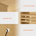 thumbnail image 5 of Modern TV Stand and Bookcase Set for 75 Inches TVs, Wall Unit Entertainment Center with Bookshelves & Drawers for Living Room,Oak, 5 of 7