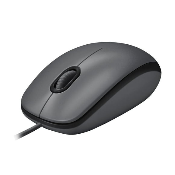 Logitech M100 Souris USB Filaire, 3 Boutons, 1000 PPP, Suivi Optique, Ambidextre, Compatible avec PC, Mac, Ordinateur Portable - Gris Installation rapide et facile