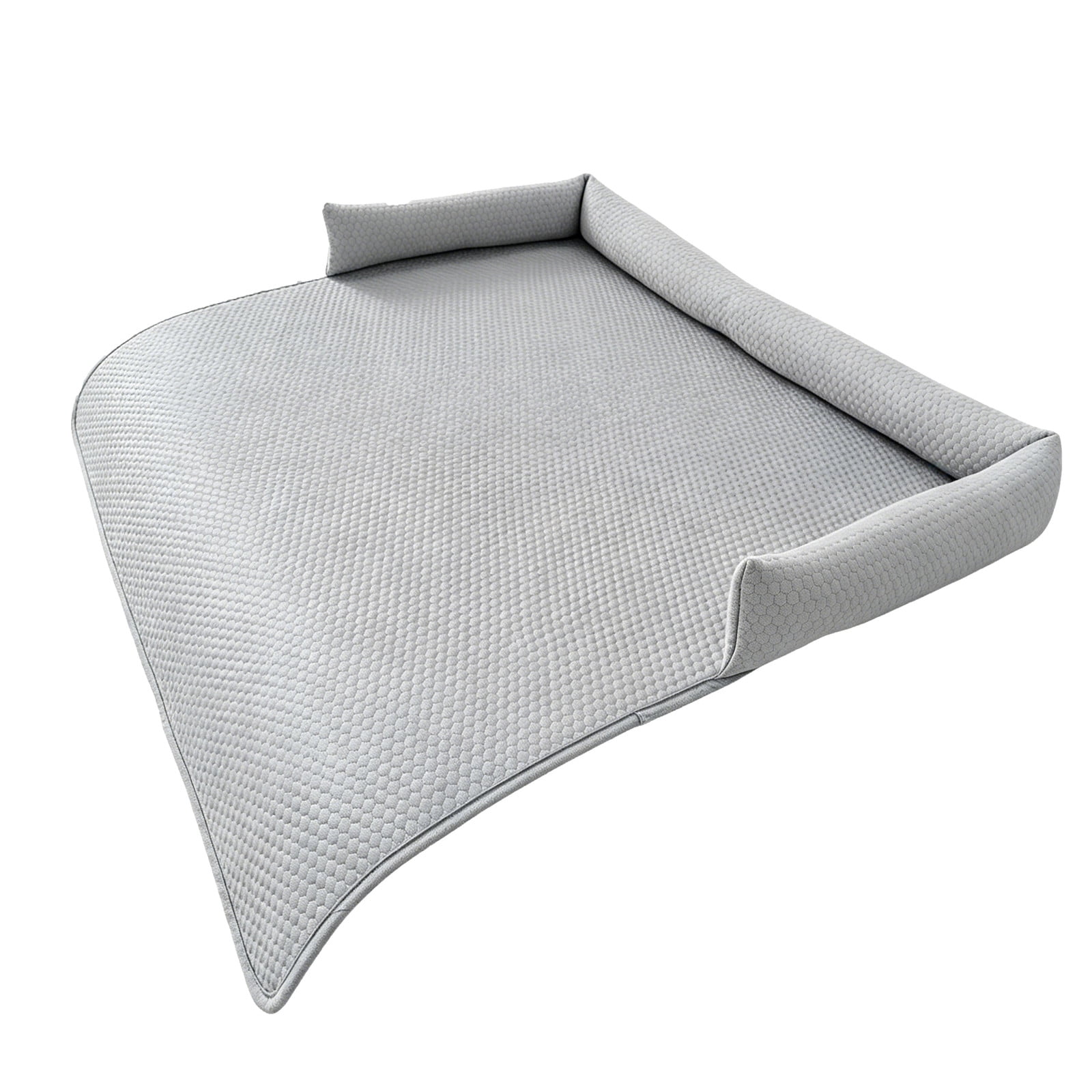 COM1950s Washable Pet Sofa Mat for Cats and Dogs, Cooling Breathable Couch Cover, 3-Sided Bolster Furniture Protector, Soft Multi-Use Mat for Sofa Floor or Pet Bed