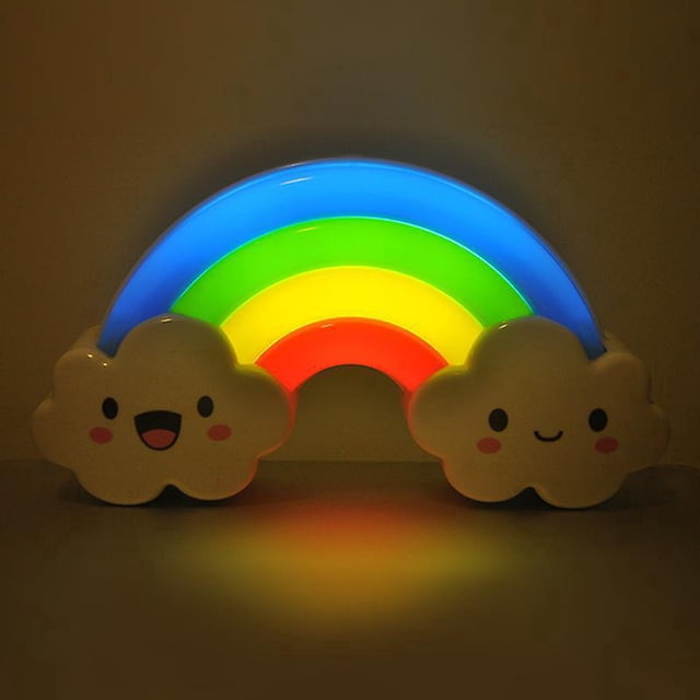 Luz Nocturna Arco Iris, Luz Nocturna Enchufe 0,5 W para Niños, Sensor Led De Anochecer A Amanecer, Linda Luz Nocturna De Regalo para Guardería para Bebés, Niños, Niñas Y Niños Pequeños