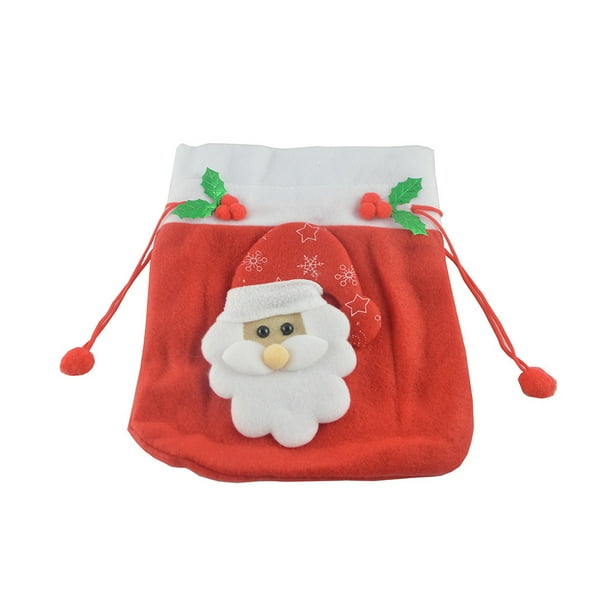 Naiovety Bolsas con cordón de Navidad Embalaje Navidad Papá Noel Oso Decoración tridimensional Contenedor Goodie Bag Candy Snacks Coin Kits de decoración para fiestas Papá Noel Naiovety HA068770-03