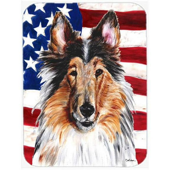 Carolines Treasures  Collie With American Flag Usa Mouse Pad