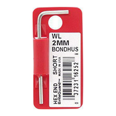 UPC: 0037231162528 | bondhus 16252 2.0mm briteguard plated hex l-wrench – short