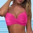 thumbnail image 5 of Black White Bikini Top Women Swimwear Tops Full Coverage Bikini Top Push Up Swim Crop Top Tie Back Bathing Suit Tops Female Womens Bikini & Tankini Tops(Hot Pink,L), 5 of 9
