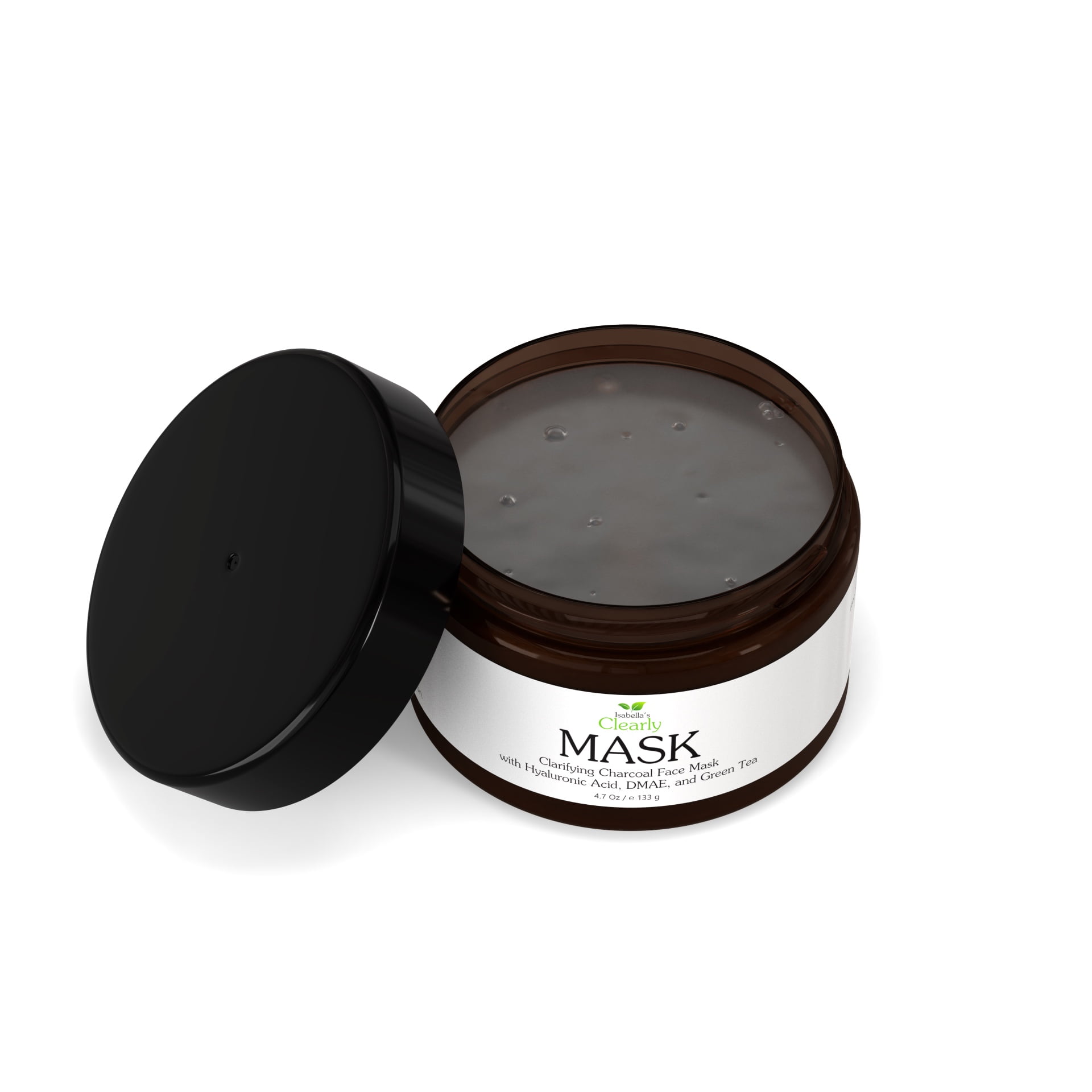 Organic Face MASK, Deep Pore Cleansing Clarifying Charcoal + Anti Aging Hyaluronic Acid | Natural Skin Care for Wrinkles, Blackheads, Large Pores, Acne | Includes Applicator