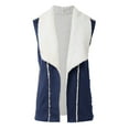 thumbnail image 5 of DHFJKG Women's Suede Vest With Wool Fuzzy Lining Casual Open Front Lapel Sleeveless Vest Jacket Coat Soft Outerwear, 5 of 5